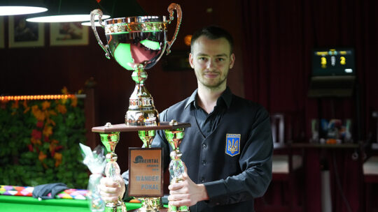 European snooker fans are amazed: Khmelevskyi Denys (UKR) wins the Int. Rheintal Snooker Open title.
